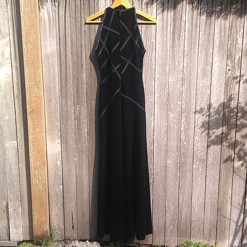 Tadashi Vintage Black Velvet Long Gown - Picture 4 of 7
